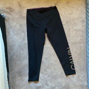 L, Calvin Klein high waisted black leggings
